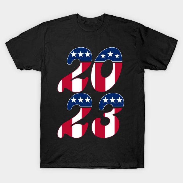 New Years 2023 70s Disco American Rocker Vibes T-Shirt by SilverLake